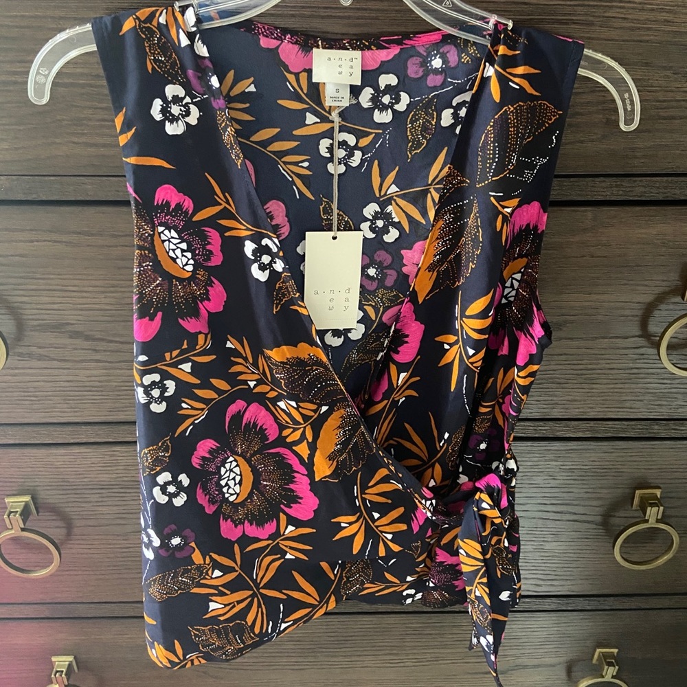 NWT A New Day sleeveless tie blouse